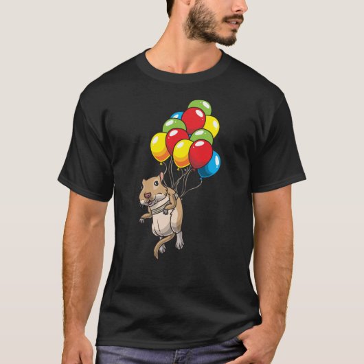 Mongoolse Gerbil met ballon T-shirt (Voorkant)