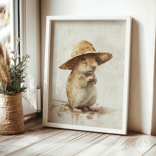 Mongoolse Gerbil Portret Schilderij Woestijnrat Poster