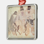 Mongoolse nomaden met een ezel, 15e eeuw metalen ornament (Links)