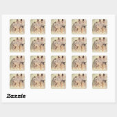 Mongoolse nomaden met een ezel, 15e eeuw vierkante sticker (Vel)
