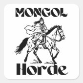 Mongoolse ruiter Horde Vierkante Sticker (Voorkant)