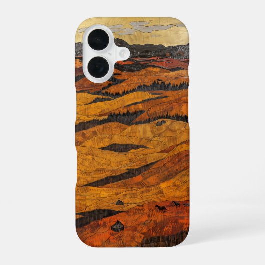 Mongoolse steppe iPhone 16 hoesje (Achterkant)