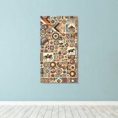 Mongoolse stijl canvas afdruk (Insitu (Houten vloer))