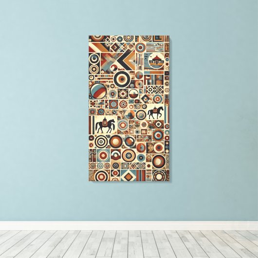 Mongoolse stijl canvas afdruk (Insitu (Houten vloer))