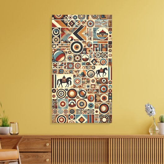 Mongoolse stijl canvas afdruk (Insitu (Woonkamer))