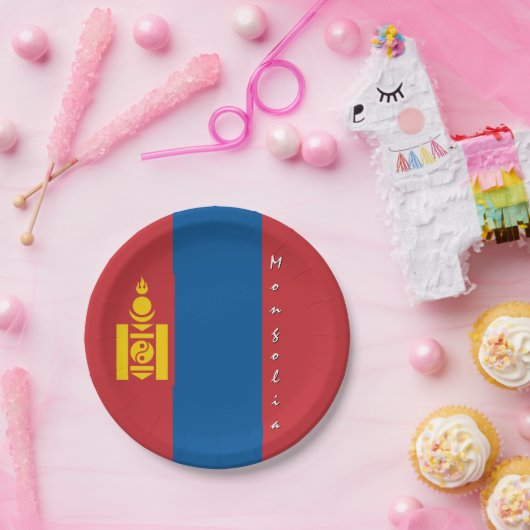 Mongoolse Vlag borden, partij, sport, Mongolië Papieren Bordje (Feest)