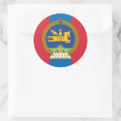 Mongoolse Vlag & Embleem, Vlag van Mongolië Ronde Sticker (Tas)