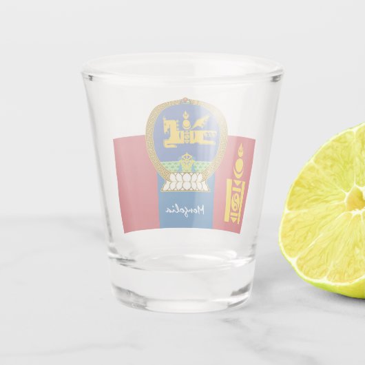 Mongoolse vlag en Mongolië patriot/sport Shot Glas (Achterkant)