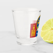 Mongoolse vlag en Mongolië patriot/sport Shot Glas (Links)