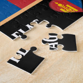 Mongoolse vlag en Mongoolse staat/Mongolië Legpuzzel (Zijkant)