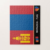 Mongoolse vlag en Mongoolse staat/Mongolië Legpuzzel (Verticaal)