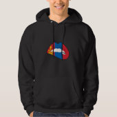 Mongoolse vlag Mongoolse trots Lip Mongoolse worte Hoodie (Voorkant)