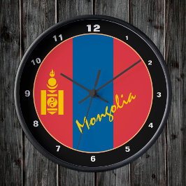 Mongoolse vlag, patriottische Mongolië thuis / ont Ronde Klok