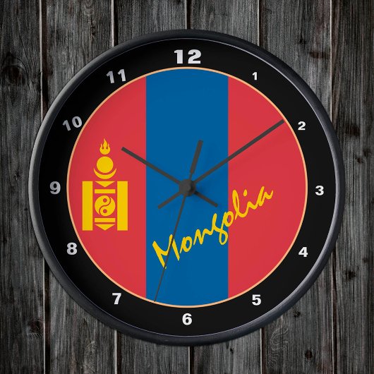 Mongoolse vlag, patriottische Mongolië thuis / ont Ronde Klok