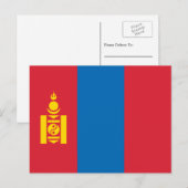 Mongoolse Vlag, Vlag van Mongolië Briefkaart (Voorkant / Achterkant)