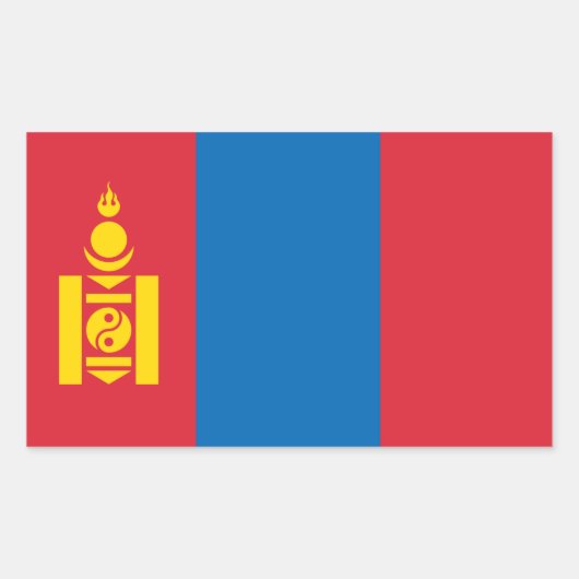 Mongoolse Vlag, Vlag van Mongolië Rechthoekige Sticker (Voorkant)