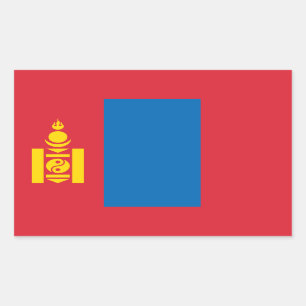 Mongoolse Vlag, Vlag van Mongolië Rechthoekige Sticker
