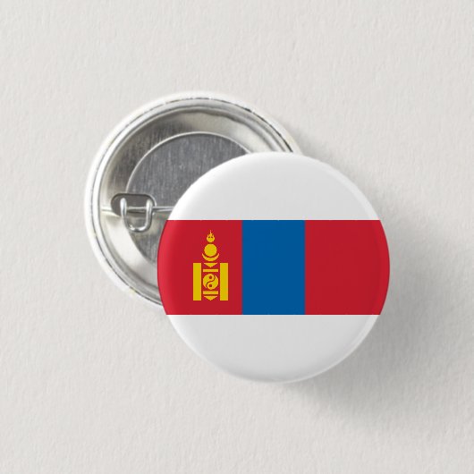 Mongoolse Vlag, Vlag van Mongolië Ronde Button 3,2 Cm (Voorkant /achterkant)