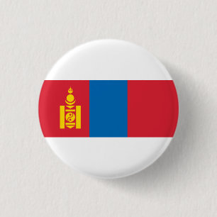 Mongoolse Vlag, Vlag van Mongolië Ronde Button 3,2 Cm