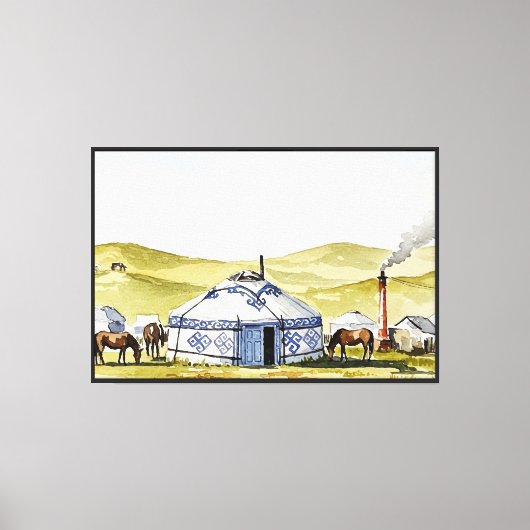 Mongoolse yourte canvas afdruk (Voorkant)