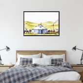 Mongoolse yourte canvas afdruk (Insitu (Slaapkamer))