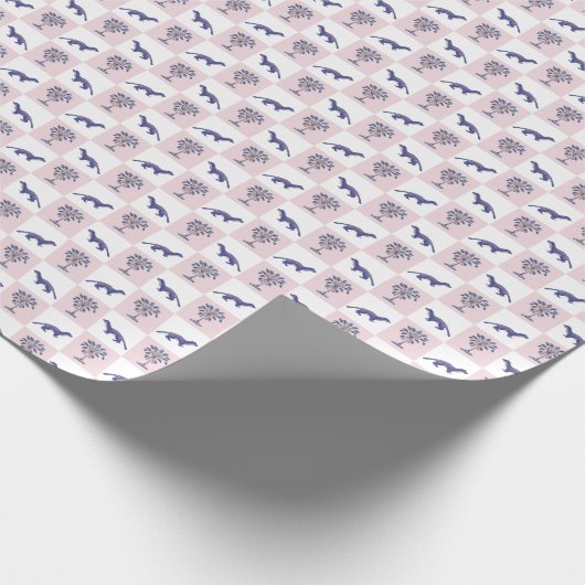 Mongoose and Block Print Palmetto Tree  Cadeaupapier (Hoek)