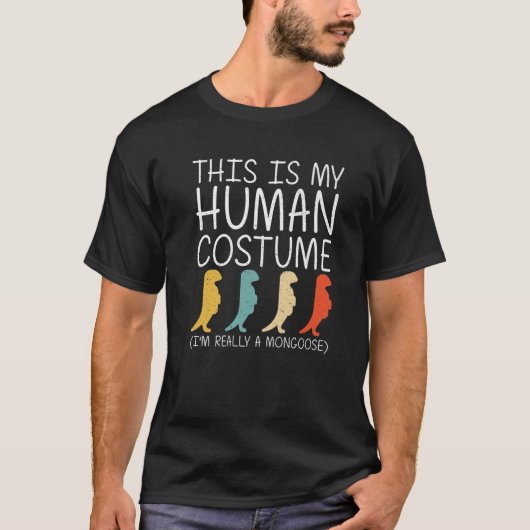 Mongoose Halloween Human Costume Mustelid Easy DIY T-shirt (Voorkant)