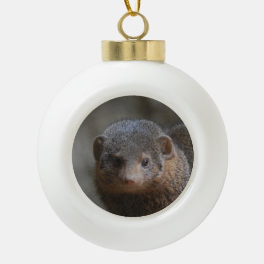 Mongoose Keramische Bal Ornament (Voorkant)