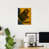 Mongoose tussen stroschilderij poster (Thuiskantoor)