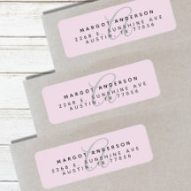 Mongoram Chic Stijlvol Schrift Paars Retouradres
