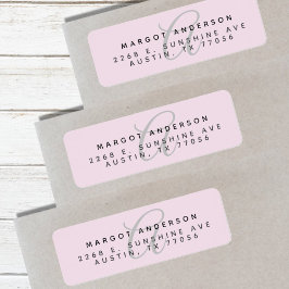 Mongoram Chic Stijlvol Schrift Paars Retouradres Etiket