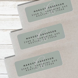 Mongoram Chic Stylisch Schrift Sage Retouradres Etiket