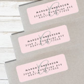 Mongoram Chic Stylische Script Roze Retouradres Etiket