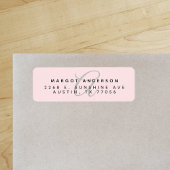 Mongoram Chic Stylische Script Roze Retouradres Etiket