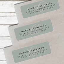 Mongoram Chic Stylish Script Sage Return Address