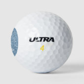 Mongram naam Blauw Glitter Golfballen (Logo)