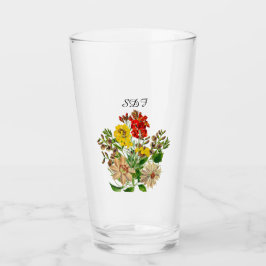 Mongram Vintage Bloemboeket Glazen Beker