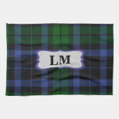Mongram Wallace Tartan Blauw Groen Sport & Keuken Theedoek (Horizontaal)