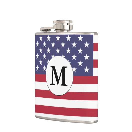 Mongrammed American Flag Hip Flask Heupfles (Links)