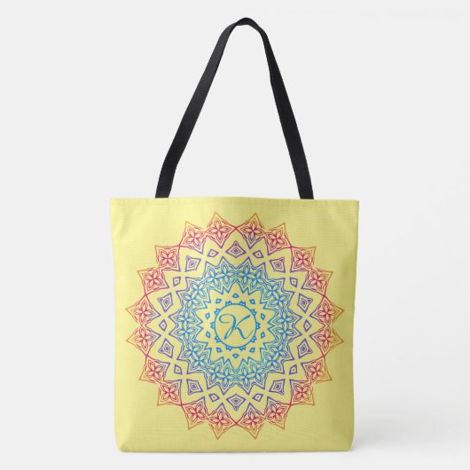 Mongrammed Mandala Tote Bag (Voorkant)