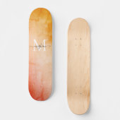 Mongramscript voor moderne Waterverf Persoonlijk Skateboard (Voorkant)