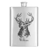 Mongramstenen hoofd met Antlers Deer Flacon (Voorkant)