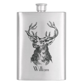 Mongramstenen hoofd met Antlers Deer Flacon