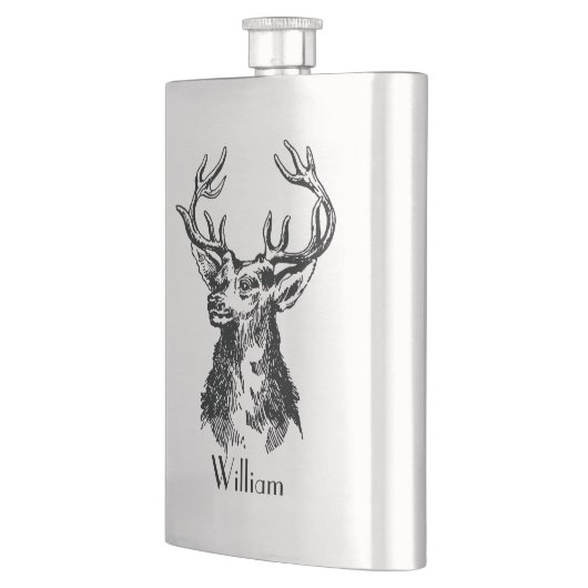 Mongramstenen hoofd met Antlers Deer Flacon (Links)