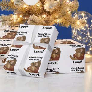 Mongrel hond gemengd ras pure liefde huisdier verj cadeaupapier