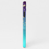 Mongstaartbruine goudglittermonogram iPhone hoesje (Rechterkant)