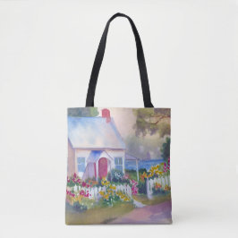 Monhegan Cottage in de zomer Tote Bag