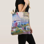 Monhegan Cottage in de zomer Tote Bag (Dichtbij)