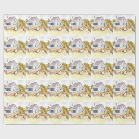 Monhegan Cottage J Kilburn Cadeaupapier (Vlak)