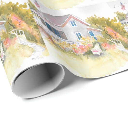 Monhegan Cottage J Kilburn Cadeaupapier (Rol Hoek)